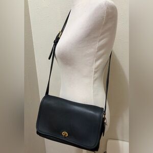 Vintage 1999 Coach Ridgefield Flap Navy (Blavy) Crossbody Bag - EUC